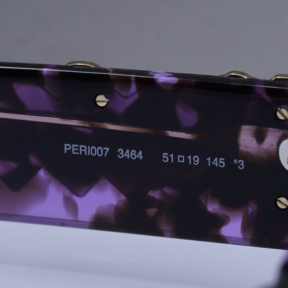 Palm Angels PERI007 ANGEL 3464 Rectangle Sunglasses - Havana Purple/Brown - Picture 9 of 11